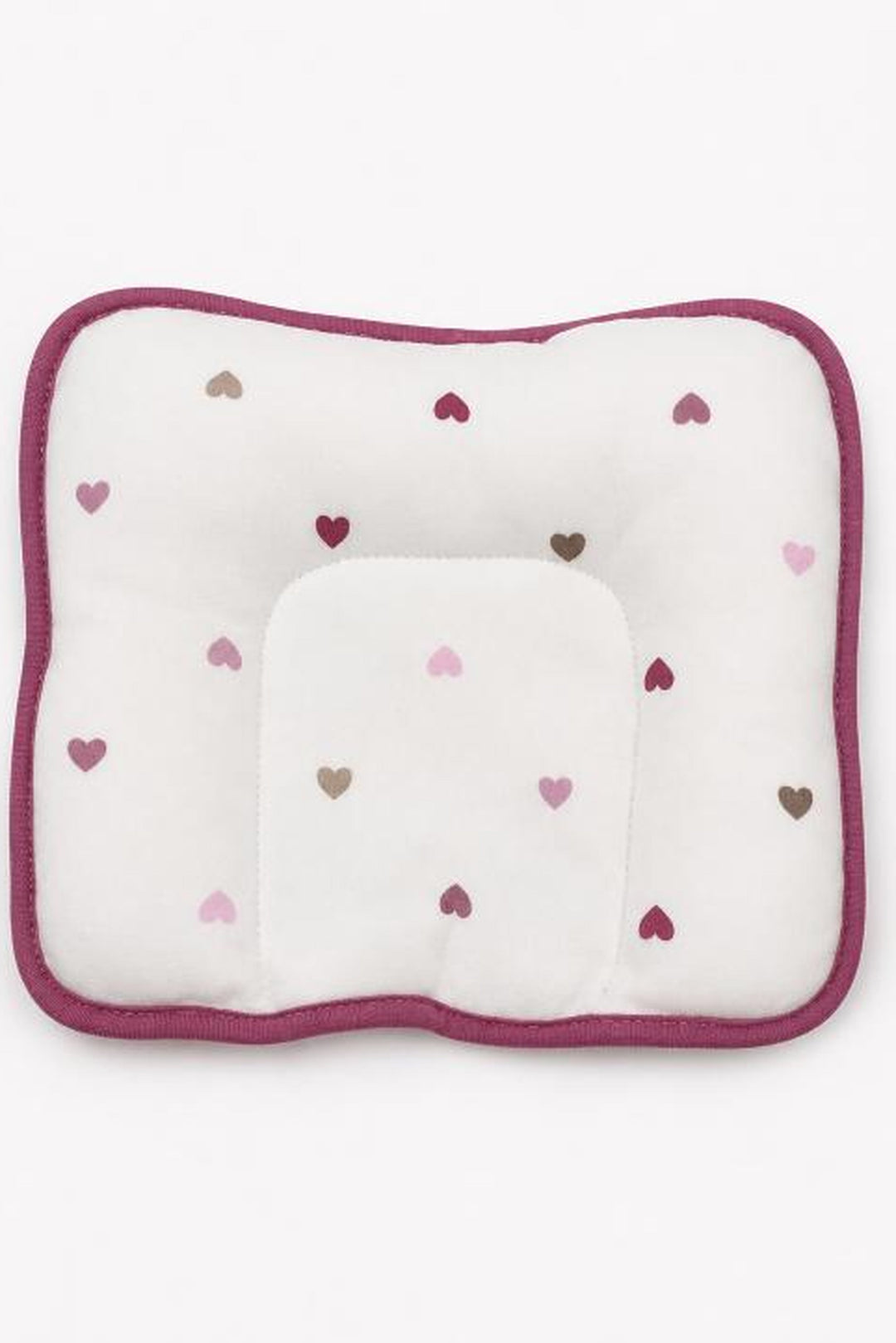 Pillow - hearts pink burgundy beige