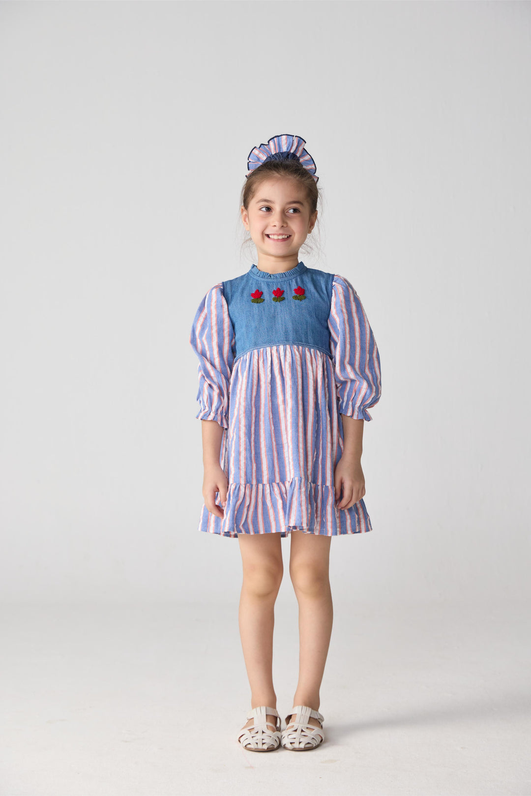 Denim Stripe Scrunchy