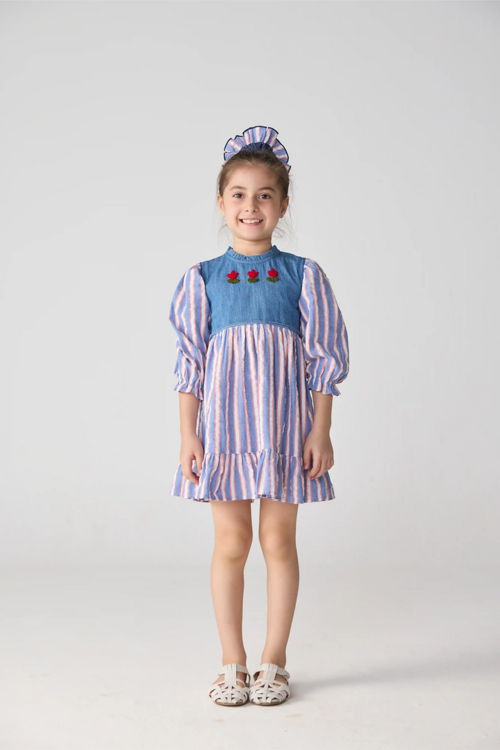 Rosebud Stripe Dress