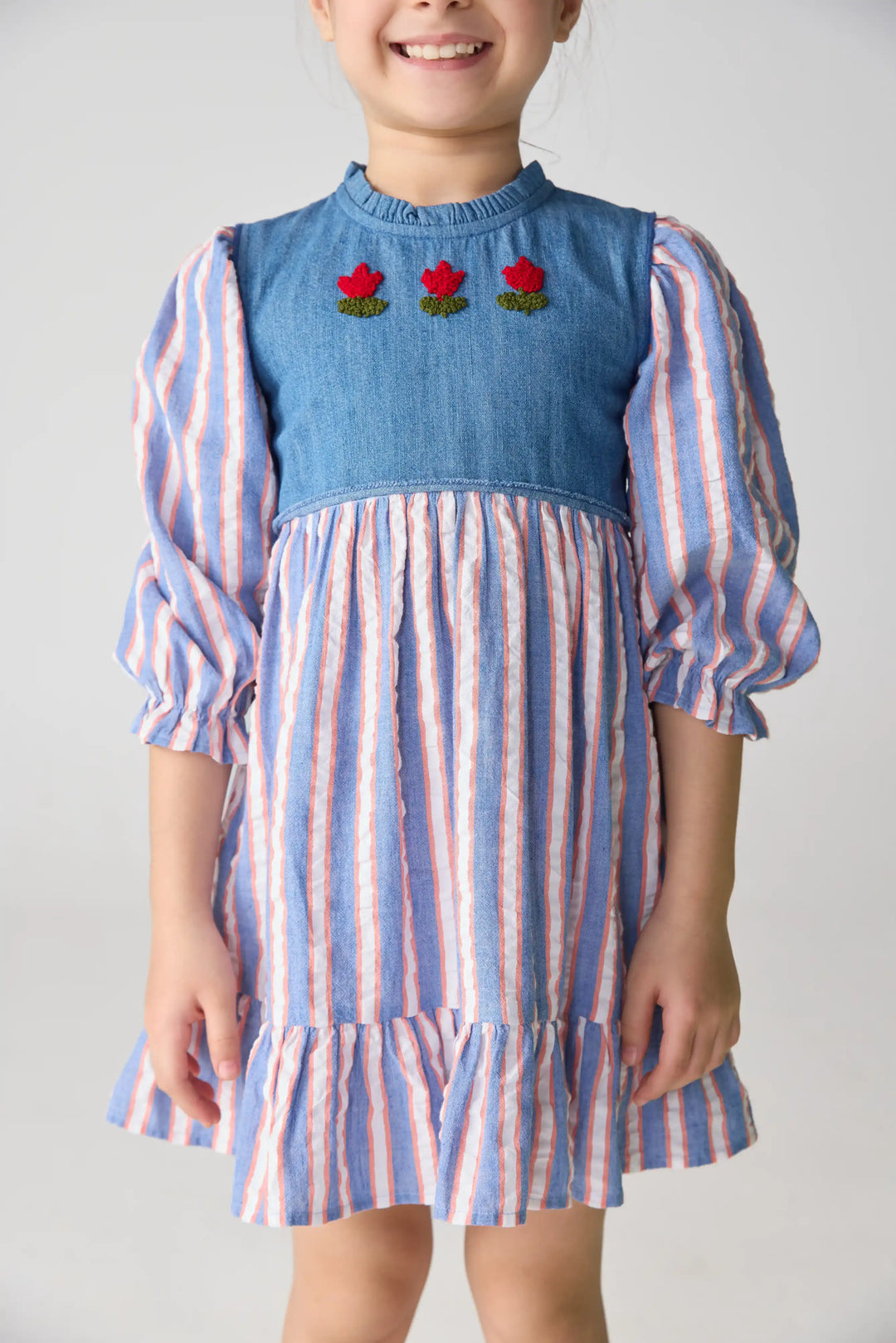 Rosebud Stripe Dress