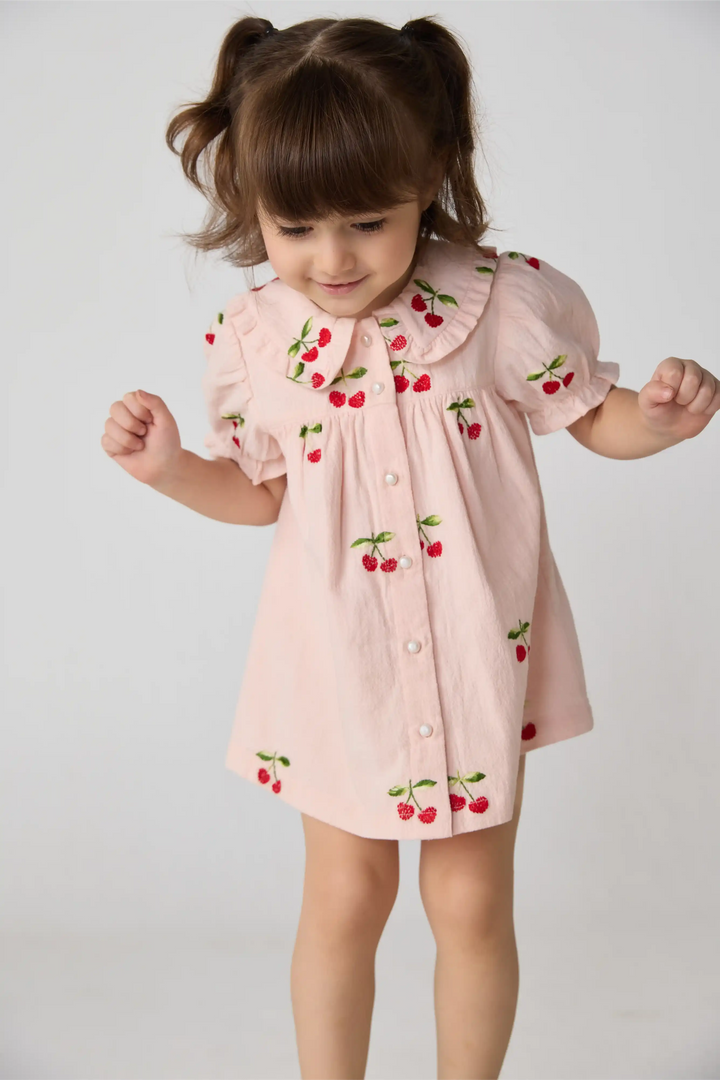 Cherry Dots Blush Pink Dress