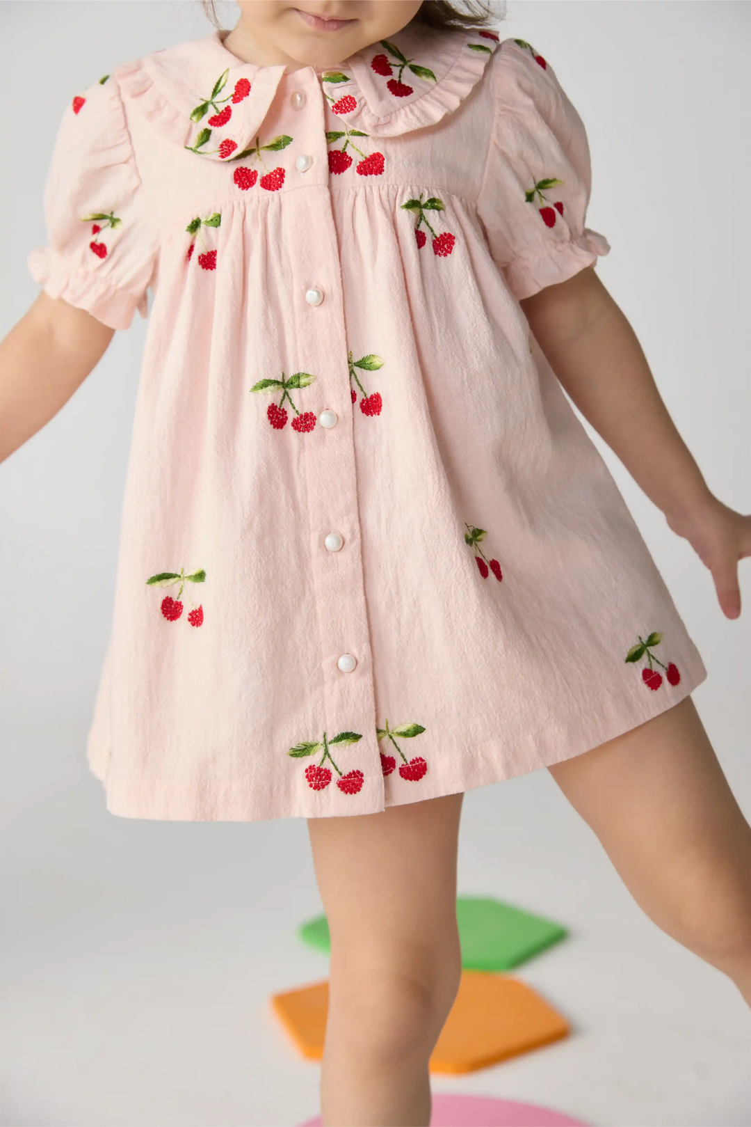 Cherry Dots Blush Pink Dress