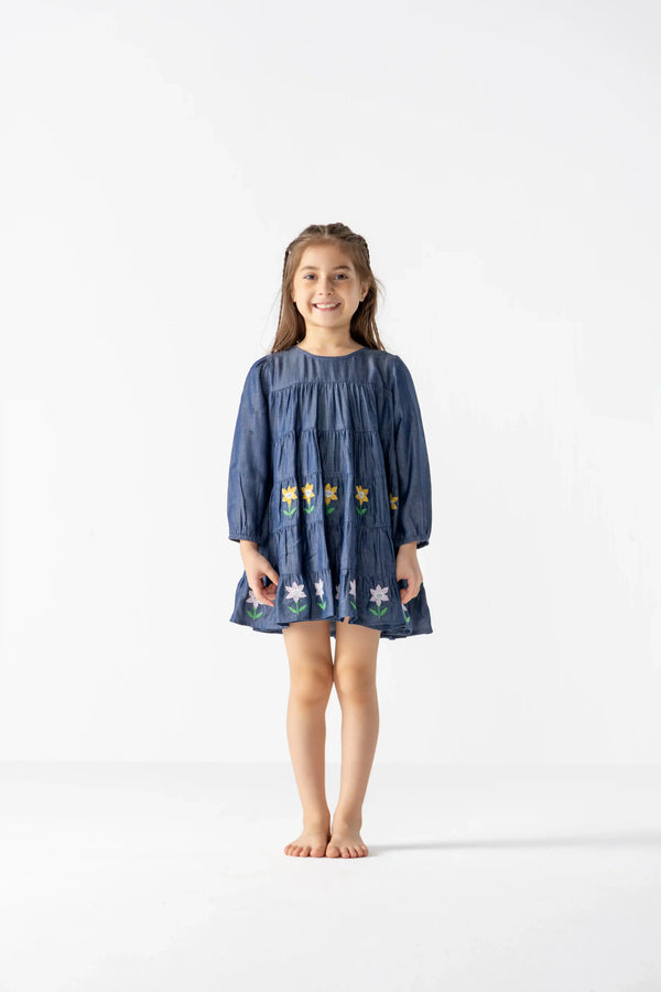 Indigo Petals Dress