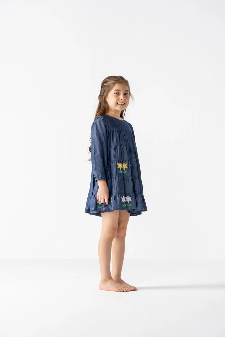 Indigo Petals Dress