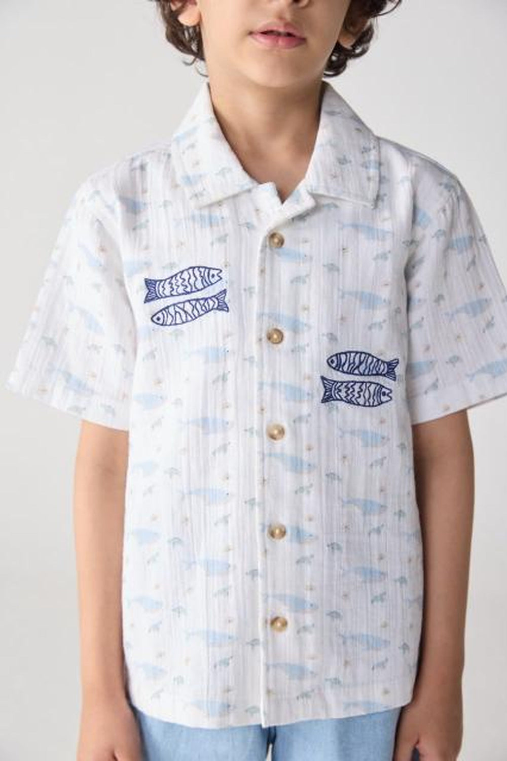 Little Fin fish print shirt