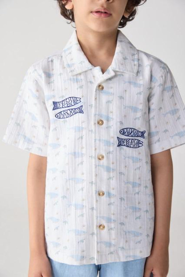 Little Fin fish print shirt