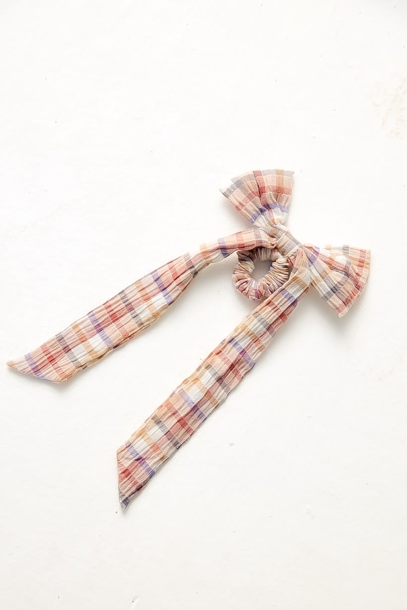 Plaid Check Bow Scrunchy